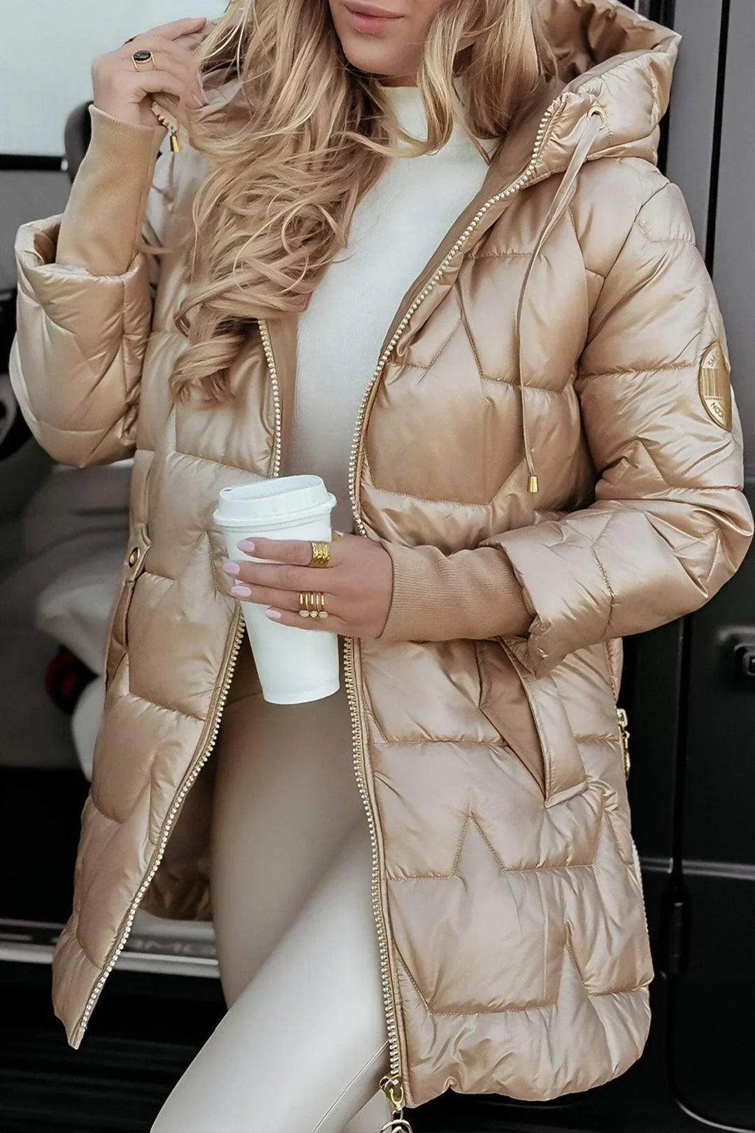 Nolwen | Elegant Winter Coat with Hood and Light Padding