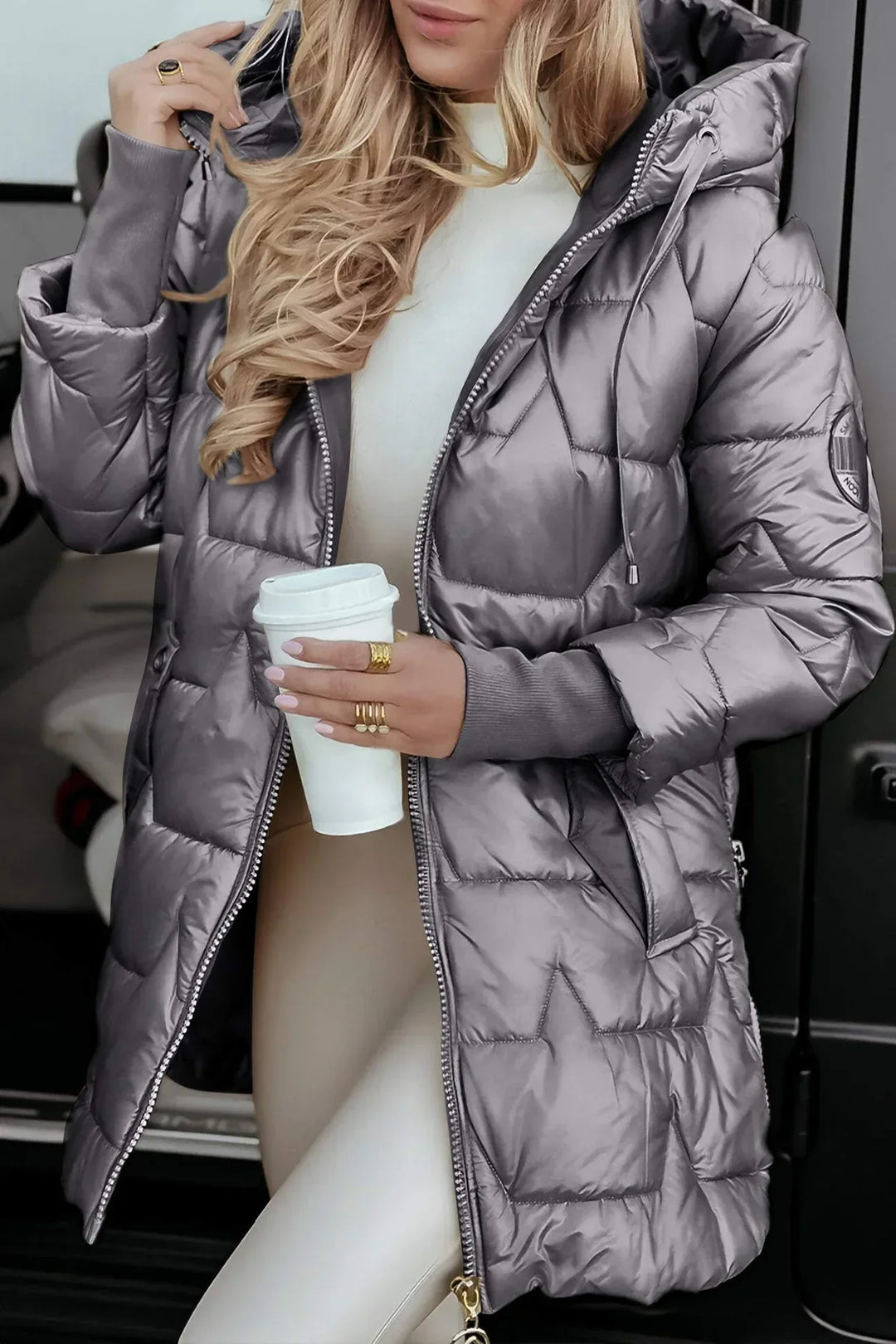Nolwen | Elegant Winter Coat with Hood and Light Padding