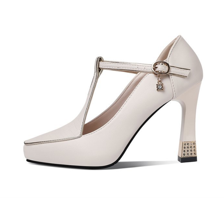 Zoey | Elegant Orthopedic Heels with Adjustable T-Strap Design