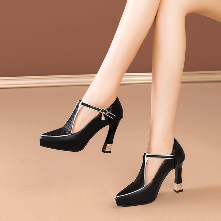Zoey | Elegant Orthopedic Heels with Adjustable T-Strap Design
