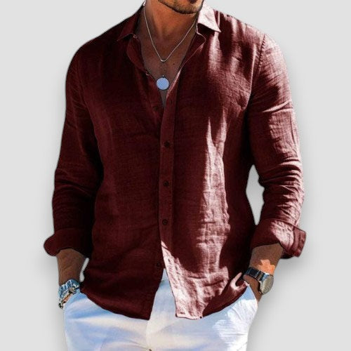 David | Solid Color Buttoned Shirt