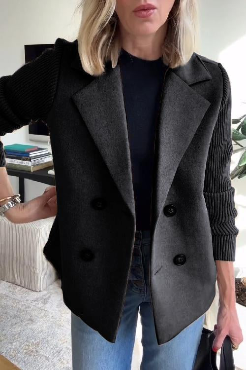 Indie | Soft Knit Double-Breasted Blazer
