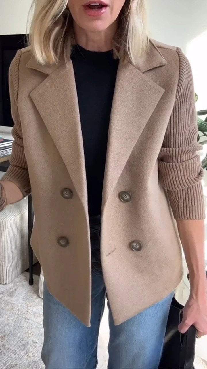 Indie | Soft Knit Double-Breasted Blazer