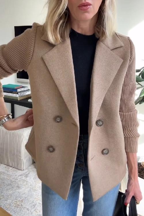 Indie | Soft Knit Double-Breasted Blazer