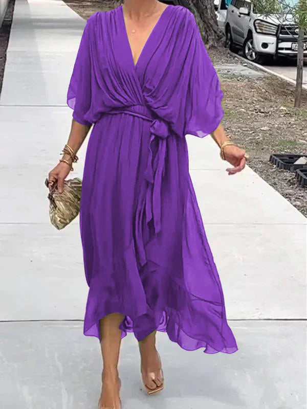 Ramila | Elegant Flowy V-Neck Dress