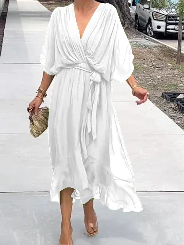 Ramila | Elegant Flowy V-Neck Dress