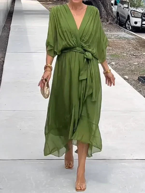 Ramila | Elegant Flowy V-Neck Dress