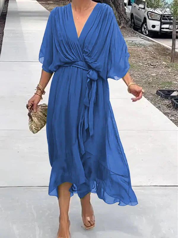 Ramila | Elegant Flowy V-Neck Dress