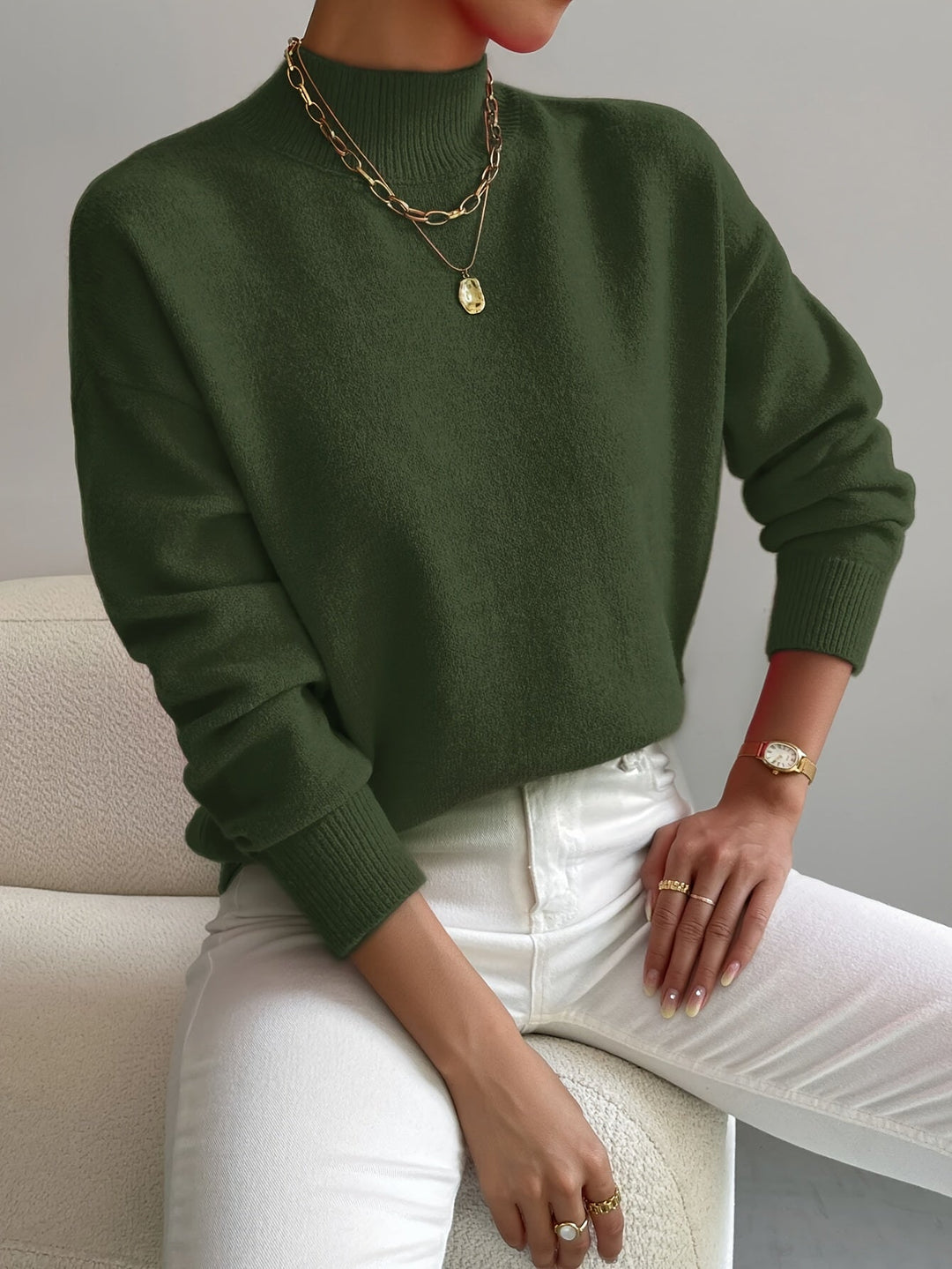 Mia | Cozy High-Neck Straight-Fit Sweater