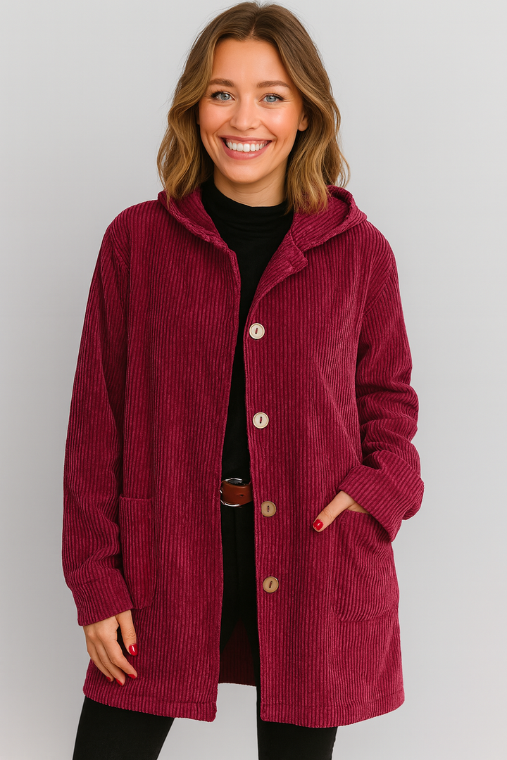 Cressida | Stylish Comfortable Hooded Buttoned Jacket