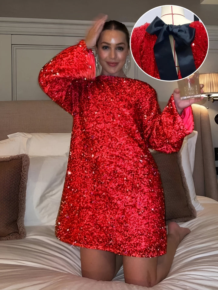 Lisa | Stylish Bow-Accent A-Line Dress