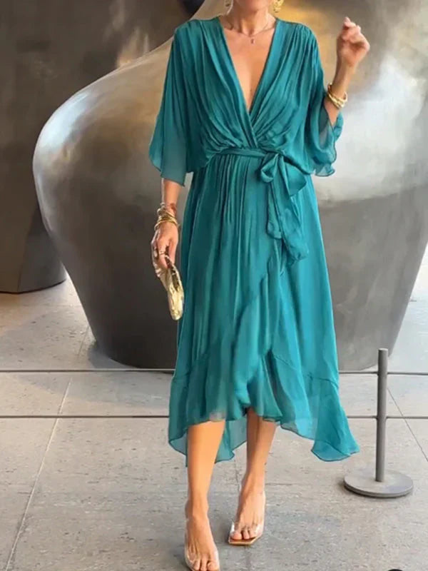 Ramila | Elegant Flowy V-Neck Dress