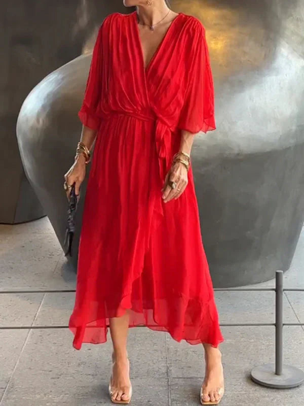 Ramila | Elegant Flowy V-Neck Dress