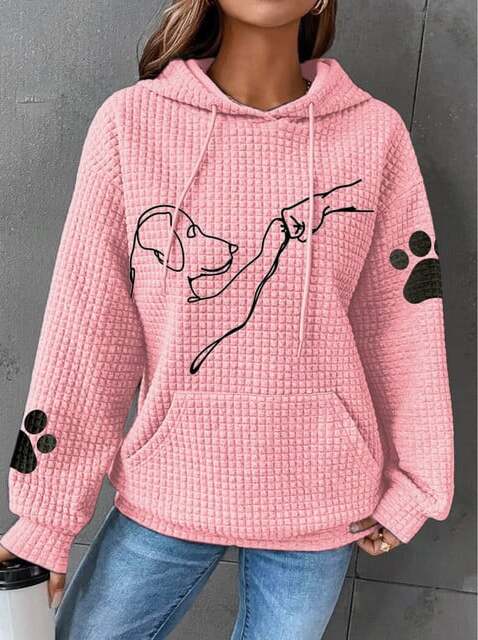 Amber | Comfy Paw-Print Graphic Hoodie