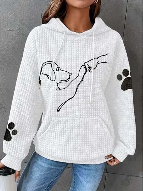 Amber | Comfy Paw-Print Graphic Hoodie