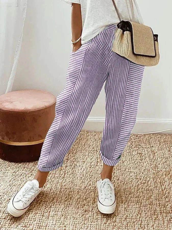 Enza | Casual Striped Pants