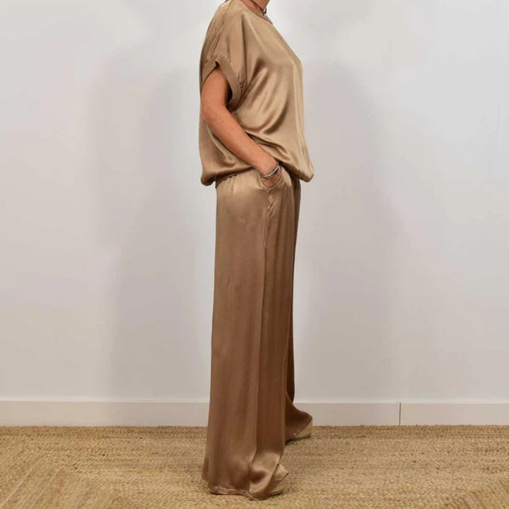 Marla | Modern Co-Ord Set with Flowy Top and Wide-Leg Pants