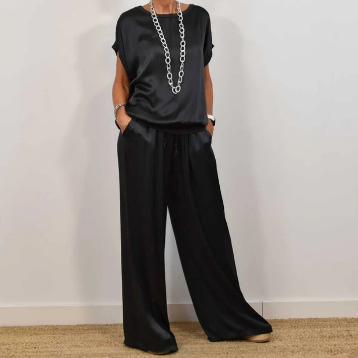 Marla | Modern Co-Ord Set with Flowy Top and Wide-Leg Pants