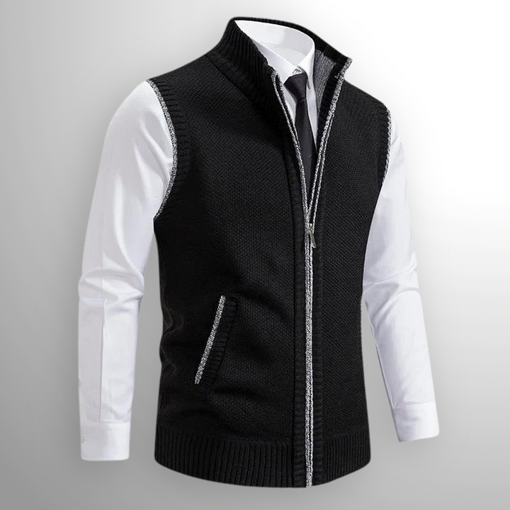 Harrison | Refined Full Zip Vest with Structured Collar