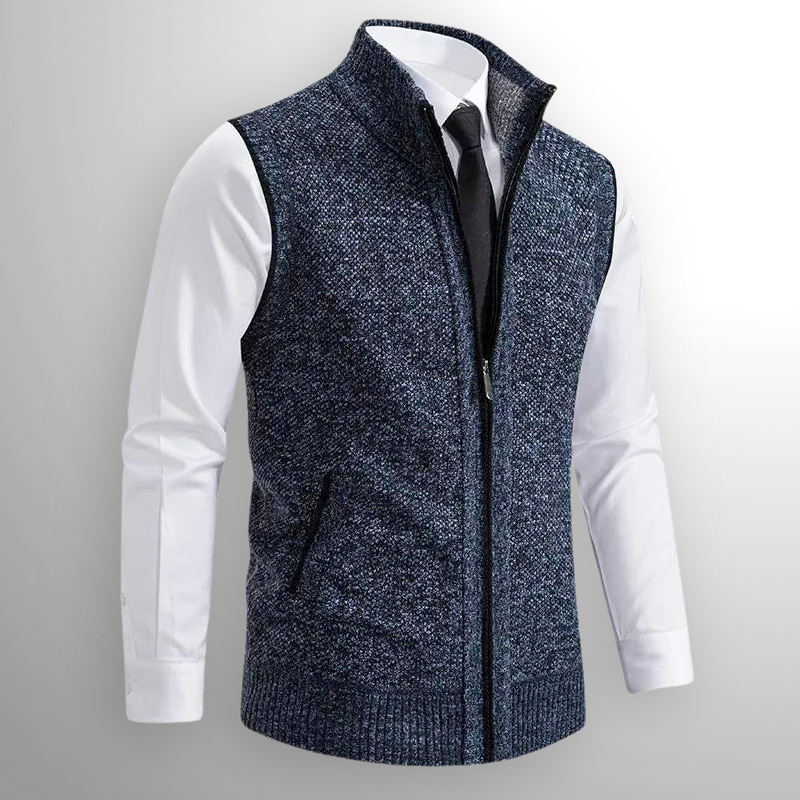 Harrison | Refined Full Zip Vest with Structured Collar
