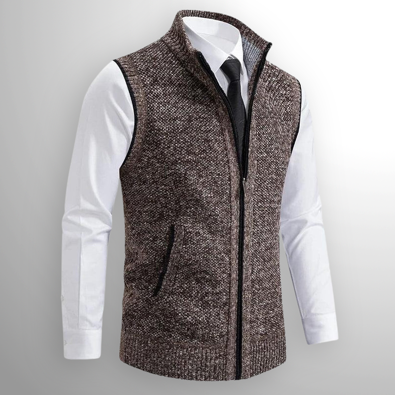 Harrison | Refined Full Zip Vest with Structured Collar