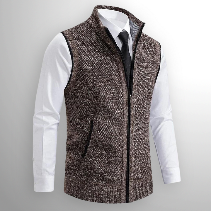 Harrison | Refined Full Zip Vest with Structured Collar