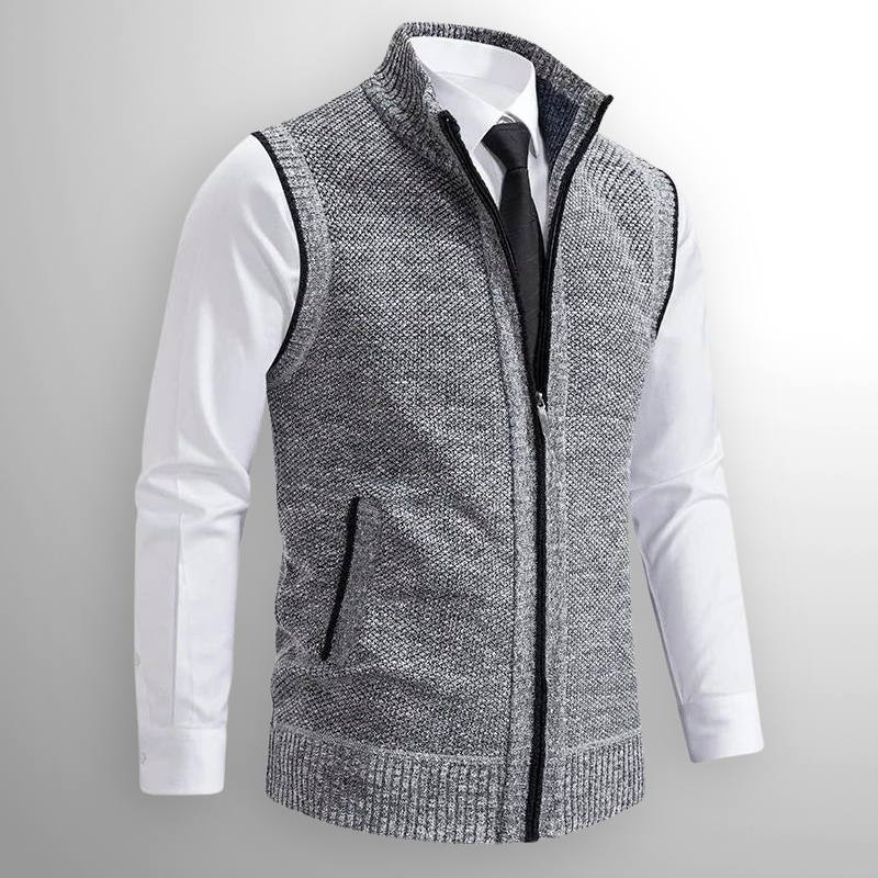 Harrison | Refined Full Zip Vest with Structured Collar