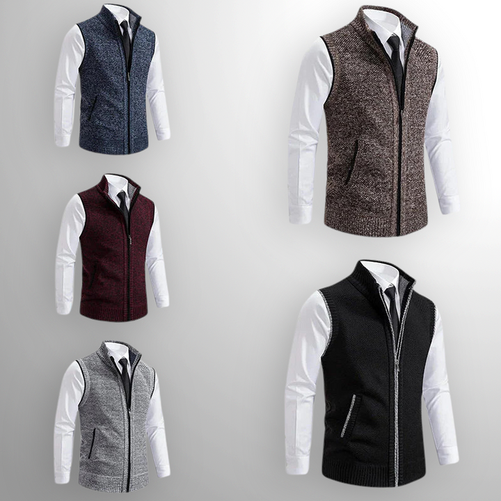 Harrison | Refined Full Zip Vest with Structured Collar