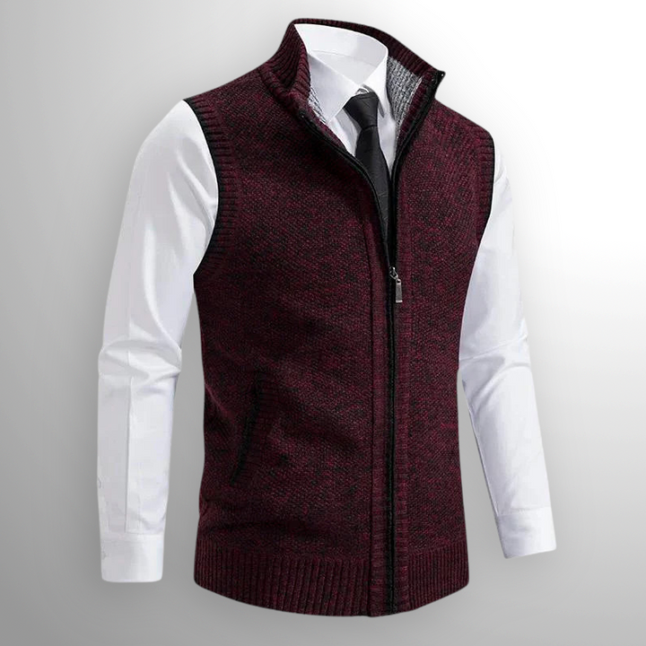 Harrison | Refined Full Zip Vest with Structured Collar