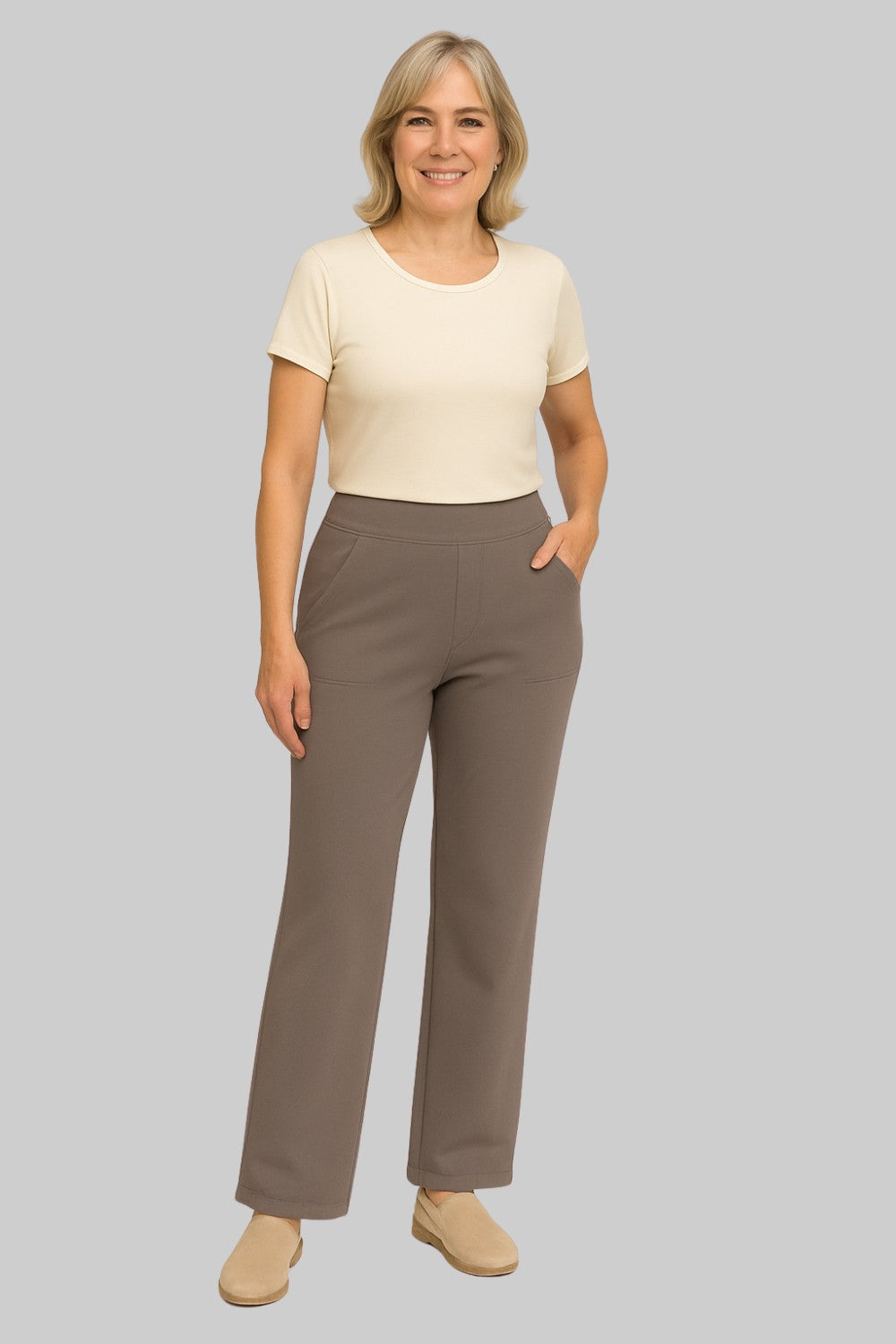 Renata | Minimalist Elastic-Waist Straight Pants